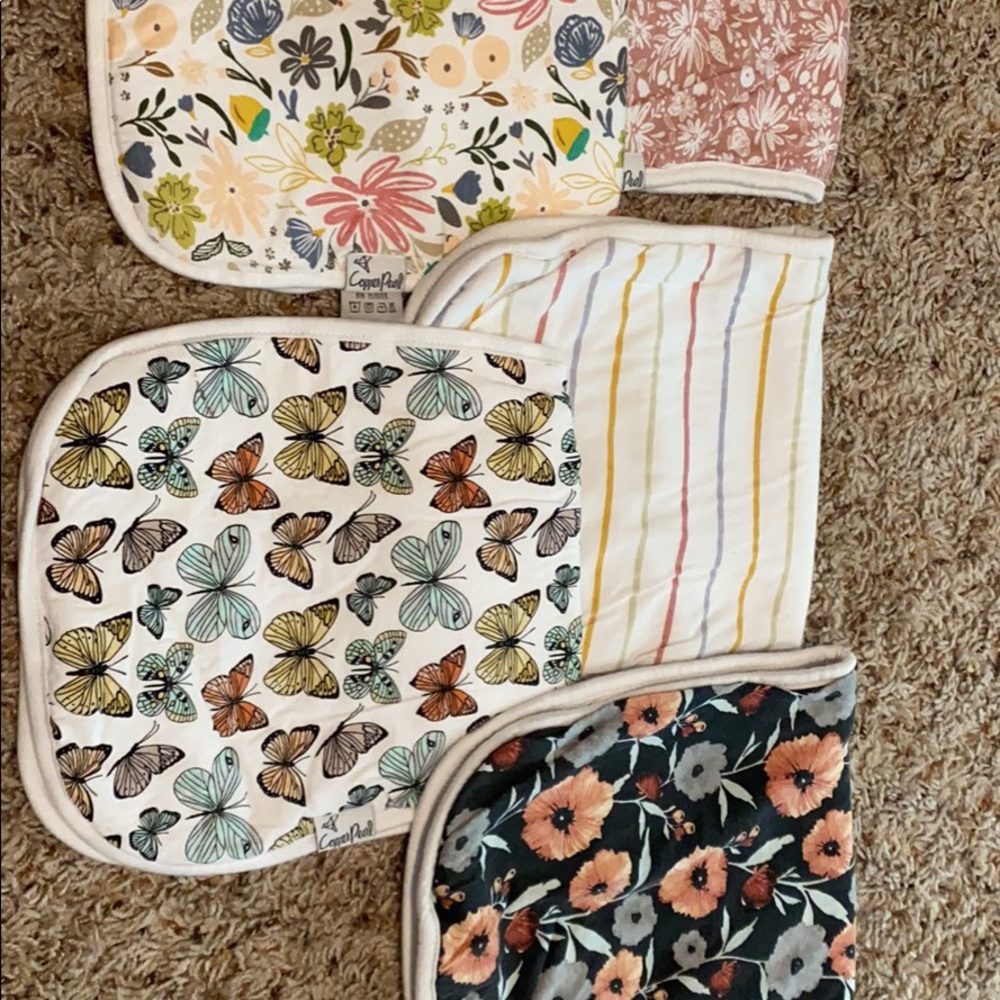 5 copper pearl burp cloths